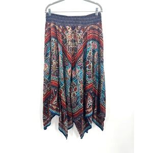 Whimsigoth Boho Handkerchief Skirt Medium Asymmetrical Festival Ren Faire Gypsy